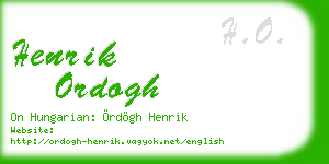 henrik ordogh business card