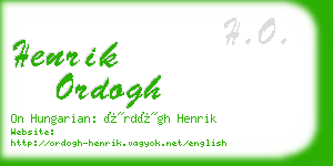 henrik ordogh business card